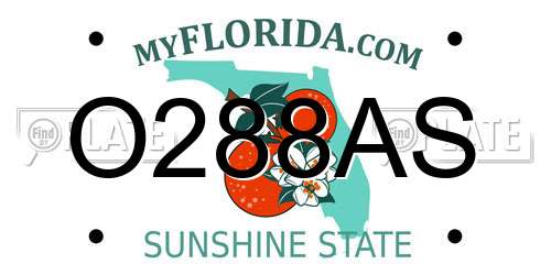 O288AS Florida License Plate