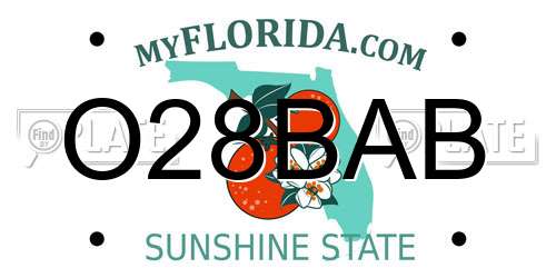 O28BAB Florida License Plate