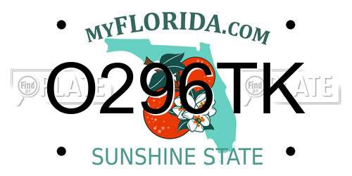 O296TK Florida License Plate