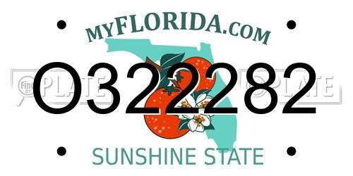 O322282 Florida License Plate