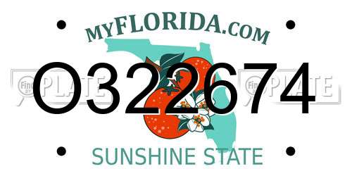 O322674 Florida License Plate