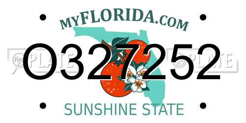 O327252 Florida License Plate