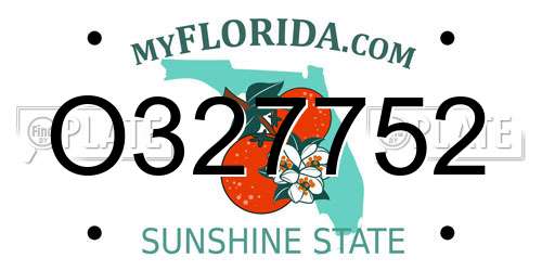 O327752 Florida License Plate