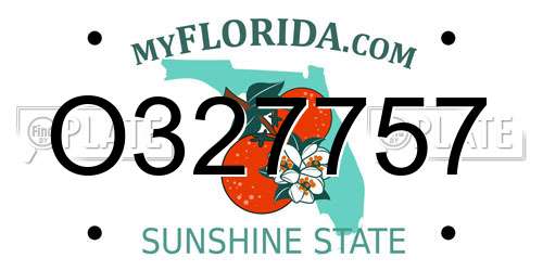 O327757 Florida License Plate