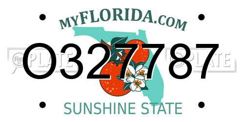 O327787 Florida License Plate
