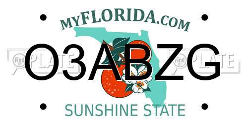 O3ABZG Florida License Plate