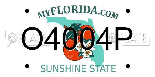 O4004P Florida License Plate