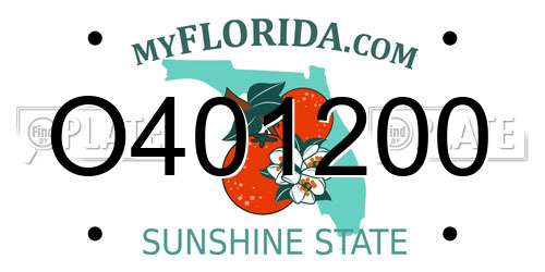 O401200 Florida License Plate