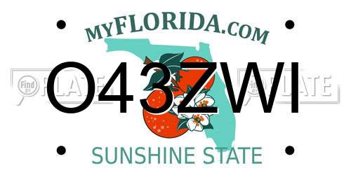 O43ZWI Florida License Plate