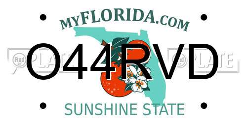 O44RVD Florida License Plate