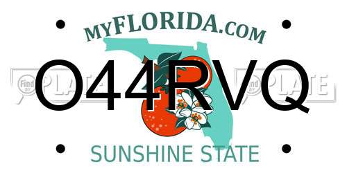O44RVQ Florida License Plate