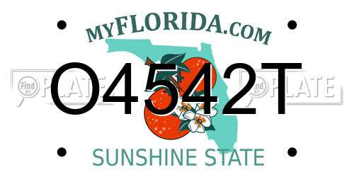 O4542T Florida License Plate