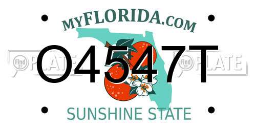 O4547T Florida License Plate
