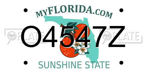 O4547Z Florida License Plate
