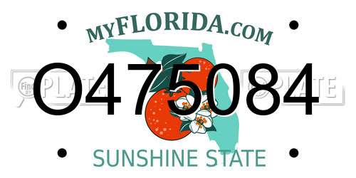 O475084 Florida License Plate