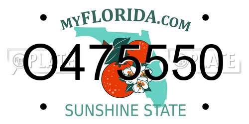 O475550 Florida License Plate