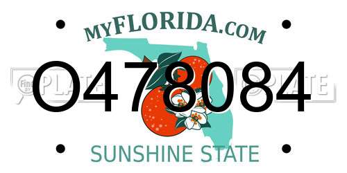 O478084 Florida License Plate