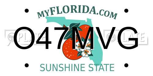 O47MVG Florida License Plate