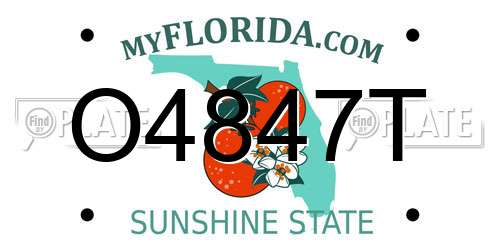 O4847T Florida License Plate