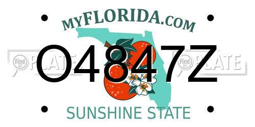 O4847Z Florida License Plate