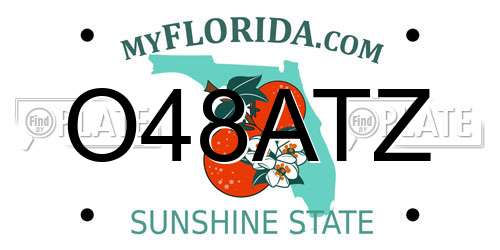 O48ATZ Florida License Plate
