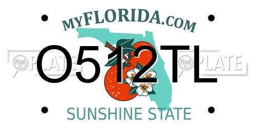 O512TL Florida License Plate