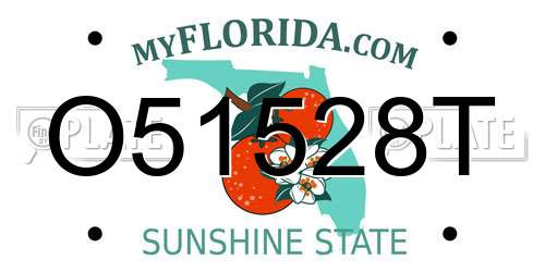 O51528T Florida License Plate