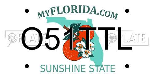 O51TTL Florida License Plate