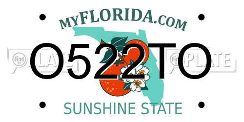 O522TO Florida License Plate