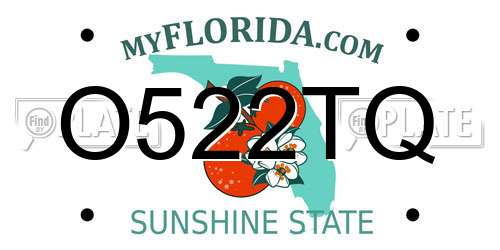 O522TQ Florida License Plate