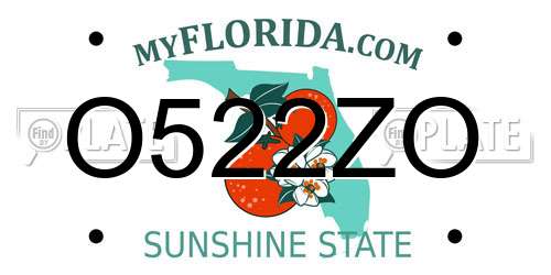 O522ZO Florida License Plate