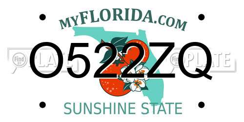 O522ZQ Florida License Plate