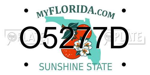 O5277D Florida License Plate
