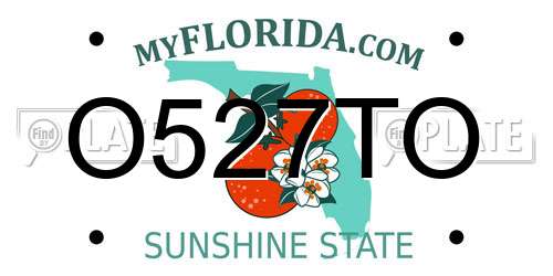 O527TO Florida License Plate