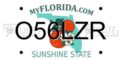 O56LZR Florida License Plate