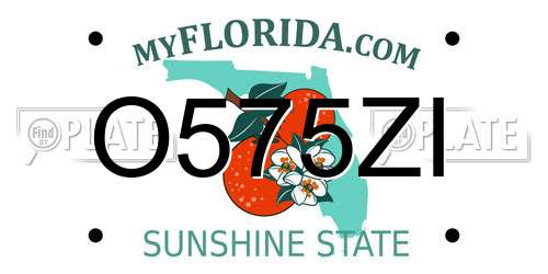 O575ZI Florida License Plate