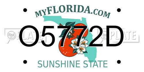 O5772D Florida License Plate
