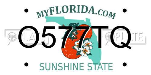 O577TQ Florida License Plate