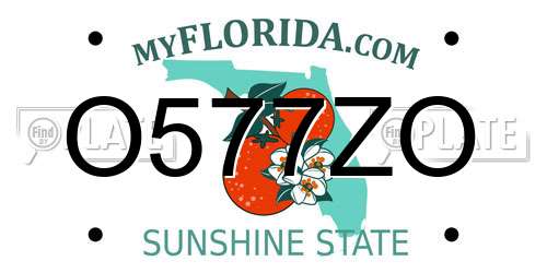 O577ZO Florida License Plate