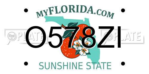 O578ZI Florida License Plate