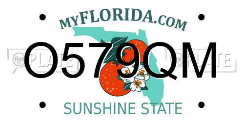 O579QM Florida License Plate