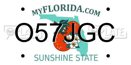 O57JGC Florida License Plate
