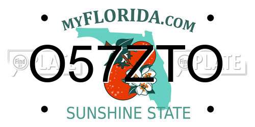 O57ZTO Florida License Plate