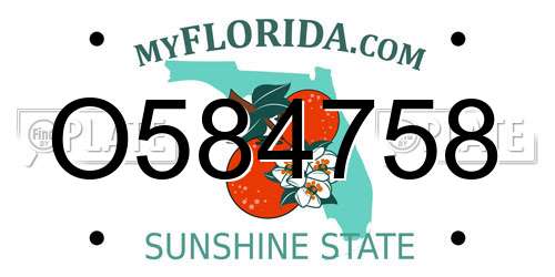 O584758 Florida License Plate