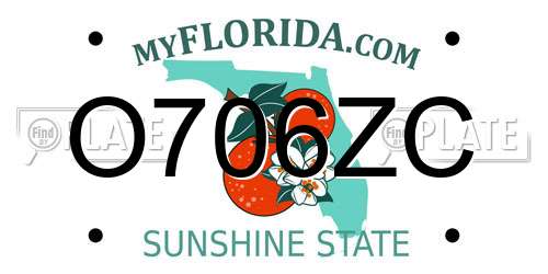 O706ZC Florida License Plate