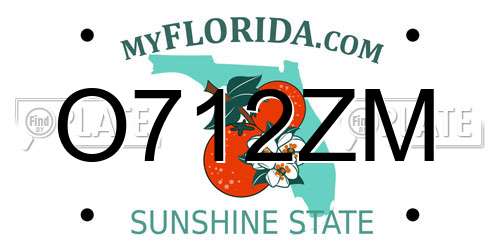 O712ZM Florida License Plate