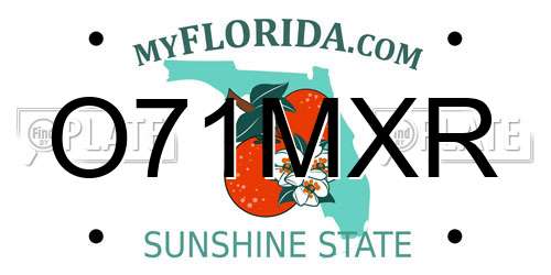 O71MXR Florida License Plate