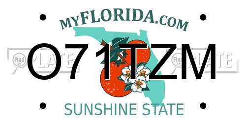 O71TZM Florida License Plate