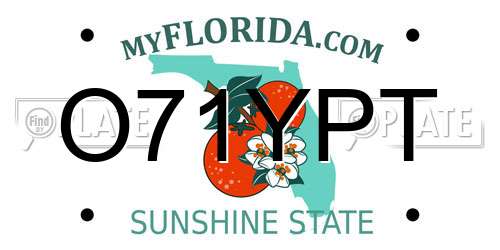 O71YPT Florida License Plate
