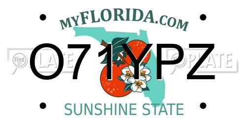 O71YPZ Florida License Plate